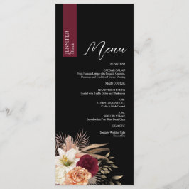 Menu Cardápio de Casamento Preto Sombrio com Nome do Co