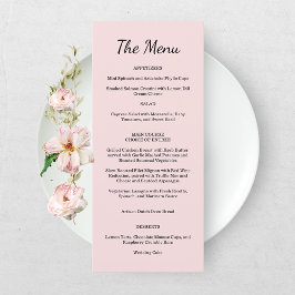 Menu Cardápio de Casamento Rosa Jardim Rosa