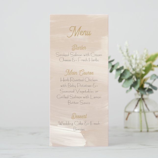 Menu Cardápio de Casamento Rosa Pastel (Em pé/Frente)