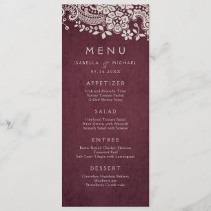 Menu Cardápio de casamento ruidoso elegante da vintage