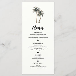 Menu Cardápio de Casamento Rústico à Beira-Mar com Palm