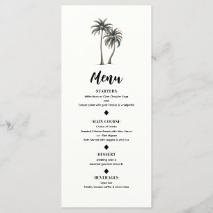 Menu Cardápio de Casamento Rústico à Beira-Mar com Palm