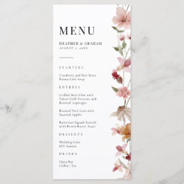 Menu Cardápio de Casamento Rústico Boho