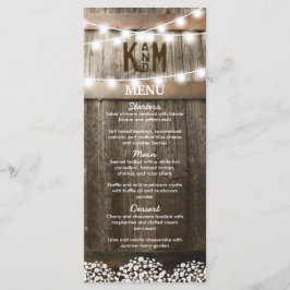 Menu Cardápio de Casamento Rústico no Campo