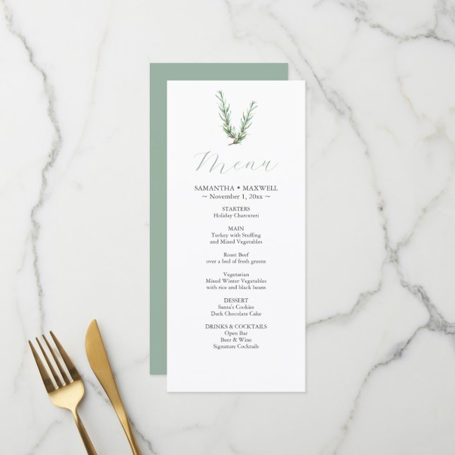 Menu Cardápio de Casamento Rústico para Celebração de I (Frente/Verso In Situ)