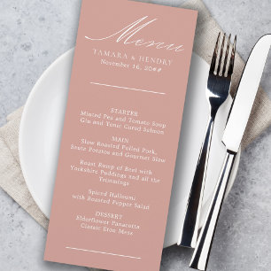 Menu Cardápio de Casamento Simples Caligrafia Dourado R
