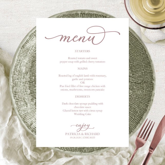 Menu Cardápio de casamento simples em grafite dourado r (Criador carregado)