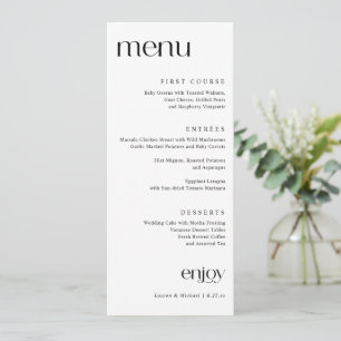 Menu Cardápio de Casamento Simples Moderno e Sofisticad