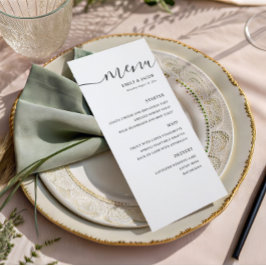 Menu Cardápio de Casamento Simples Preto e Branco