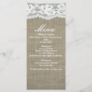 Menu Cardápio de Casamento Simples Rústico Elegante de 