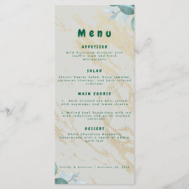 Menu Cardápio de Casamento Sofisticado Verde Sage e Dou