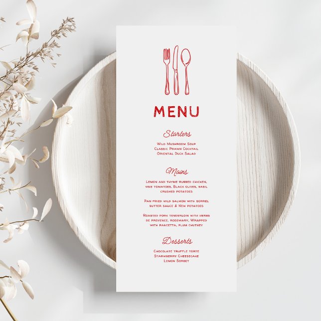 Menu Cardápio de Casamento Talheres Desenho Caprichoso (Criador carregado)