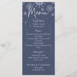 Menu Cardápio de Casamento Temático de Inverno Floco de