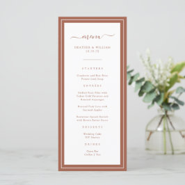 Menu Cardápio de Casamento Terracota