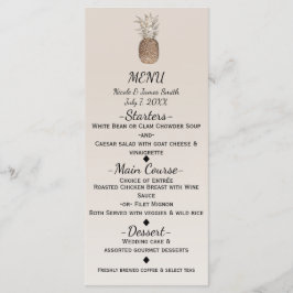 Menu Cardápio de Casamento Tropical Havaiano de Abacaxi