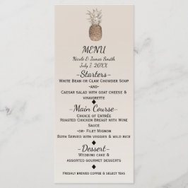 Menu Cardápio de Casamento Tropical Havaiano de Abacaxi