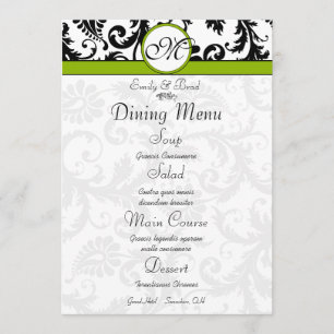 Menu Cardápio de Casamento Verde Maçã com Rodopio de Da