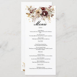 Menu Cardápio de casamentos de dois lados com peões rui