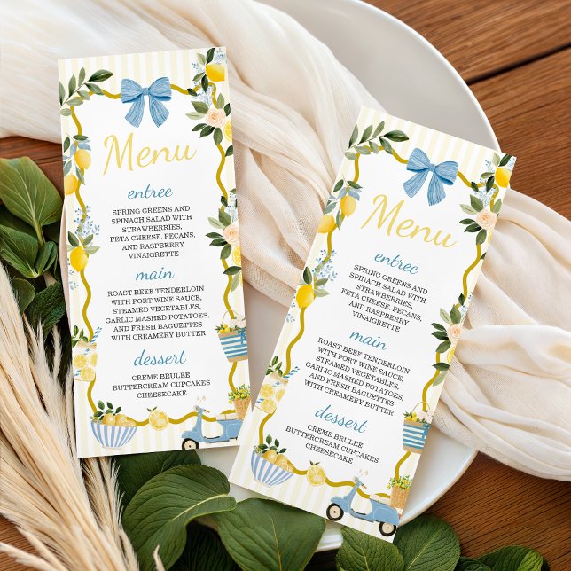 Menu Cardápio de Chá de Bebê Mediterrâneo Ciao (Criador carregado)