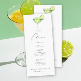 Menu cardápio de chá de noiva Margarita