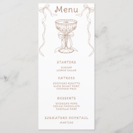Menu Cardápio de Chás de Noiva com Martini de Espresso