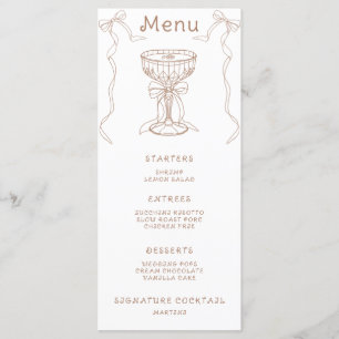 Menu Cardápio de Chás de Noiva com Martini de Espresso