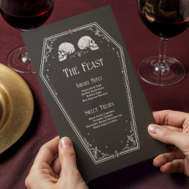 Menu Cardápio de Chuveiro de Noiva de Halloween com Cav