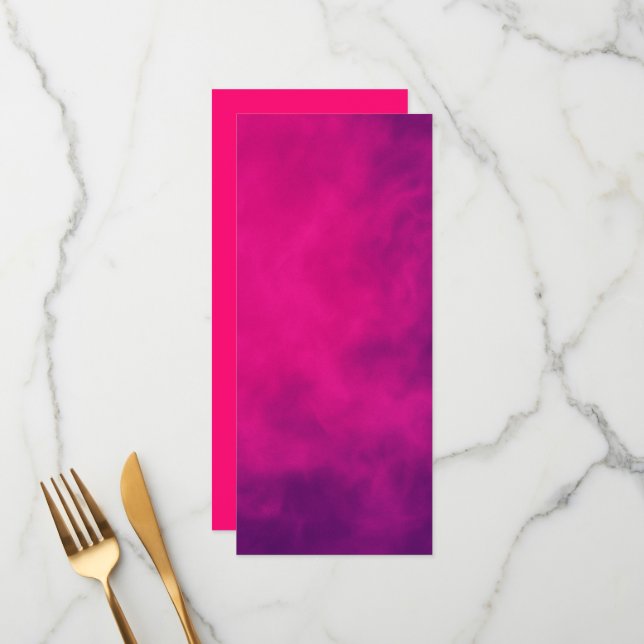 Menu Cardápio de Duas Faces com Fumaça Rosa Neon – Pers (Frente/Verso In Situ)