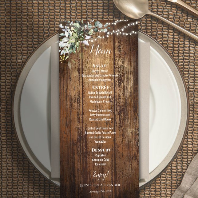 Menu Cardápio de Eucalipto para Casamento Rústico (Criador carregado)