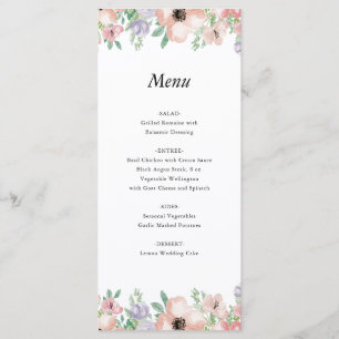 Menu Cardápio de Evento Floral Pastel Elegante