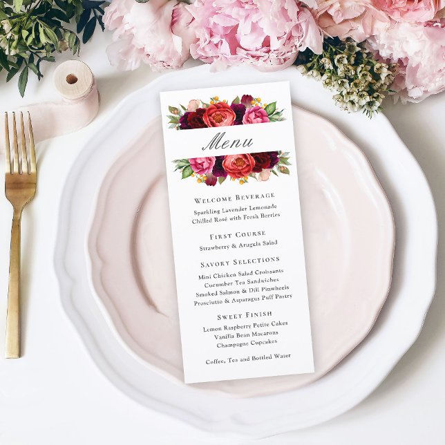 Menu Cardápio de Evento Floral Rústico Elegante (Criador carregado)