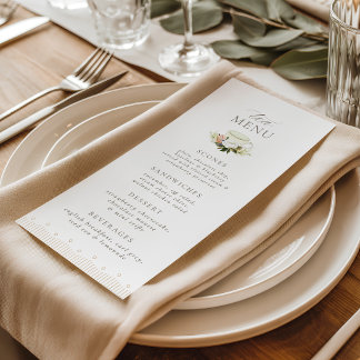 Menu Cardápio de Festa de Chá Floral em Xícara de Chá V