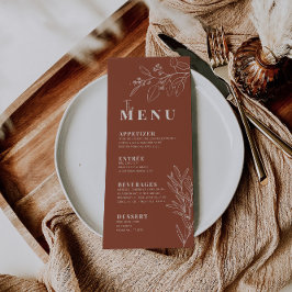 Menu Cardápio de Floral Boho Terracota