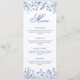 Menu Cardápio de Flores Silvestres Azuis
