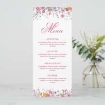 Cardápio de Flores Silvestres Frescas