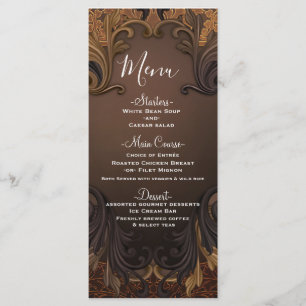 Menu Cardápio de Folhas Ornamentais Douradas do Outono