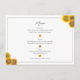 Menu Cardápio de Girassol Pintado à Mão