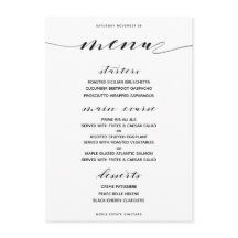 Cardápio de Jantar Amplo Personalizável Clássico