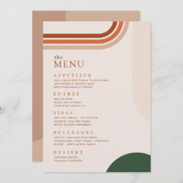 Menu Cardápio de Jantar Bege Terracota Arco Boho