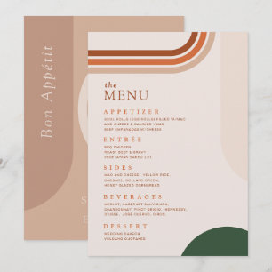 Menu Cardápio de Jantar Bege Terracota Arco Boho