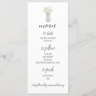 Menu Cardápio de Jantar Boho Country Chic