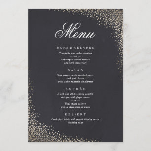 Menu cardápio de jantar confete falso folha