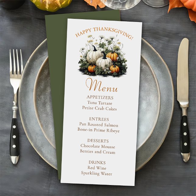 Menu Cardápio de Jantar de Ação de Graças do Dia das Br (Criador carregado)