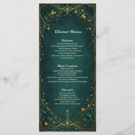 Menu Cardápio de Jantar de Bar de Casamento na Floresta