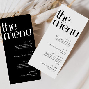 Menu Cardápio de Jantar de Casamento com Letra Moderna 