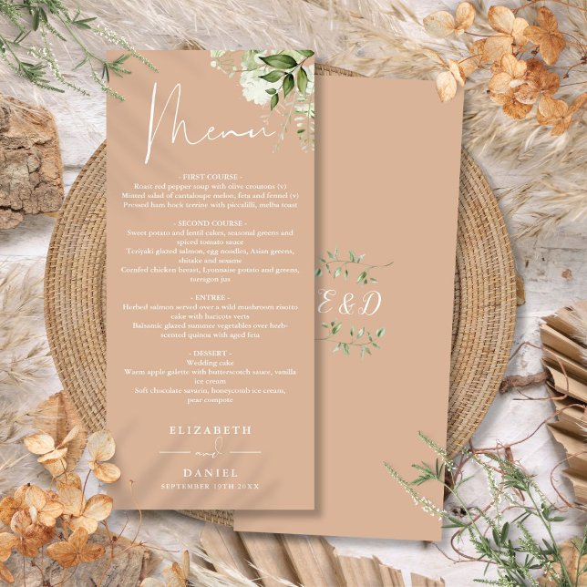 Menu Cardápio de Jantar de Casamento com Monograma de F (Criador carregado)