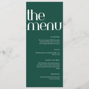 Menu Cardápio de Jantar de Casamento Escrita Moderna Ve