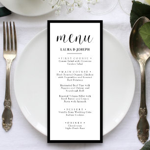 Menu Cardápio de Jantar de Casamento Minimalista Person