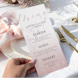 Menu Cardápio de Jantar de Casamento Moderno Simples em