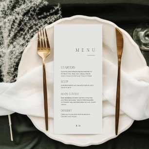 Menu Cardápio de Jantar de Casamento Preto e Branco com